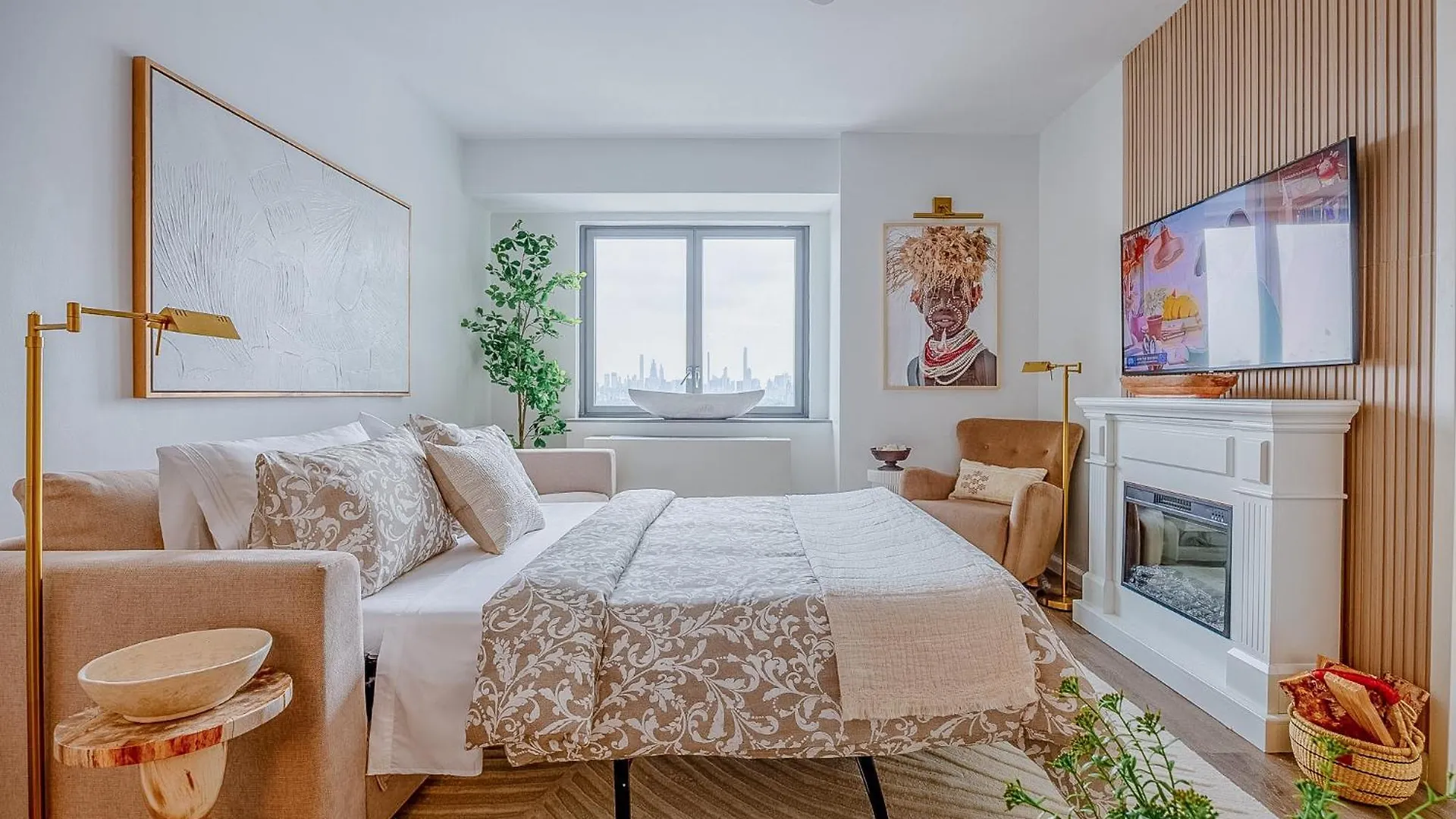 Skyline Spectacle Modern Designer Studio With Panoramic Nyc Views Apartment New York